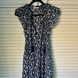 Ulla Johnson Navy and White Floral Maxi Dress